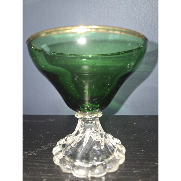 Anchor Hocking BURPLE Forest Green Cocktail Bar Stems Set Of 3 Glass Vtg 50s MCM - Picture 7 of 9